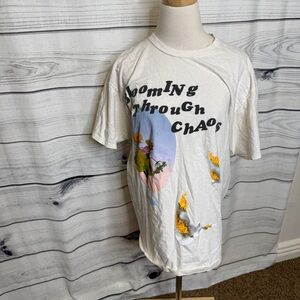 Blooming Through Chaos White Graphic Tee Civilregime